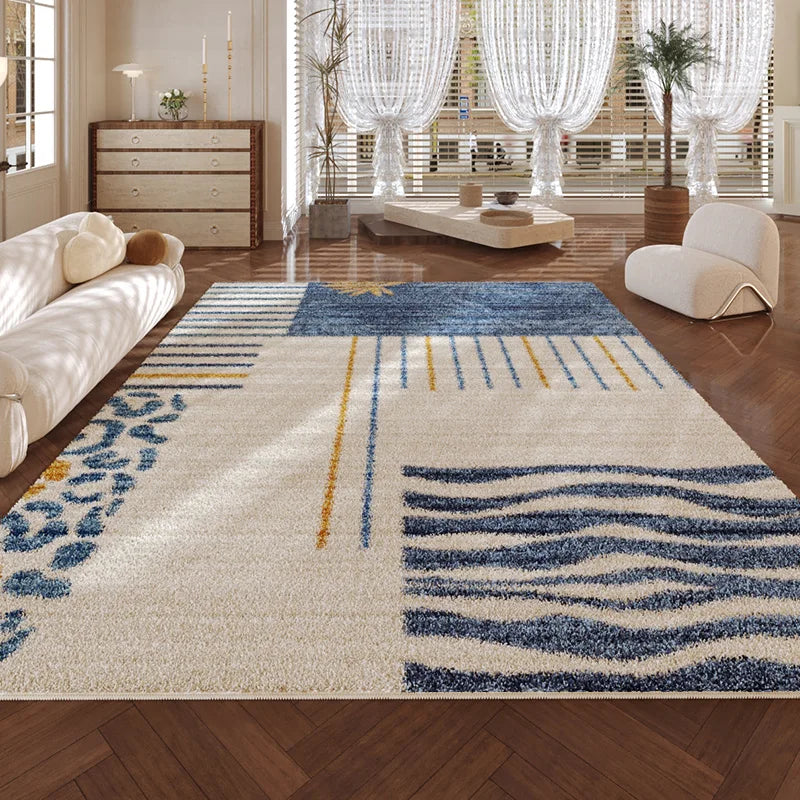 VIKAMA New Design Warm Wave Retro Winter Warm Non-slip Floor Mats Living Room Bedroom Sofa Washable Dirt-resistant Carpet