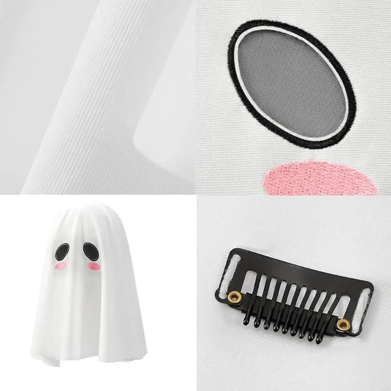 Ghostly Hooded Halloween Costume Accessory With 42cm Flowing Design And Breathable Polyester Spandex Blend For Haunted Y08E