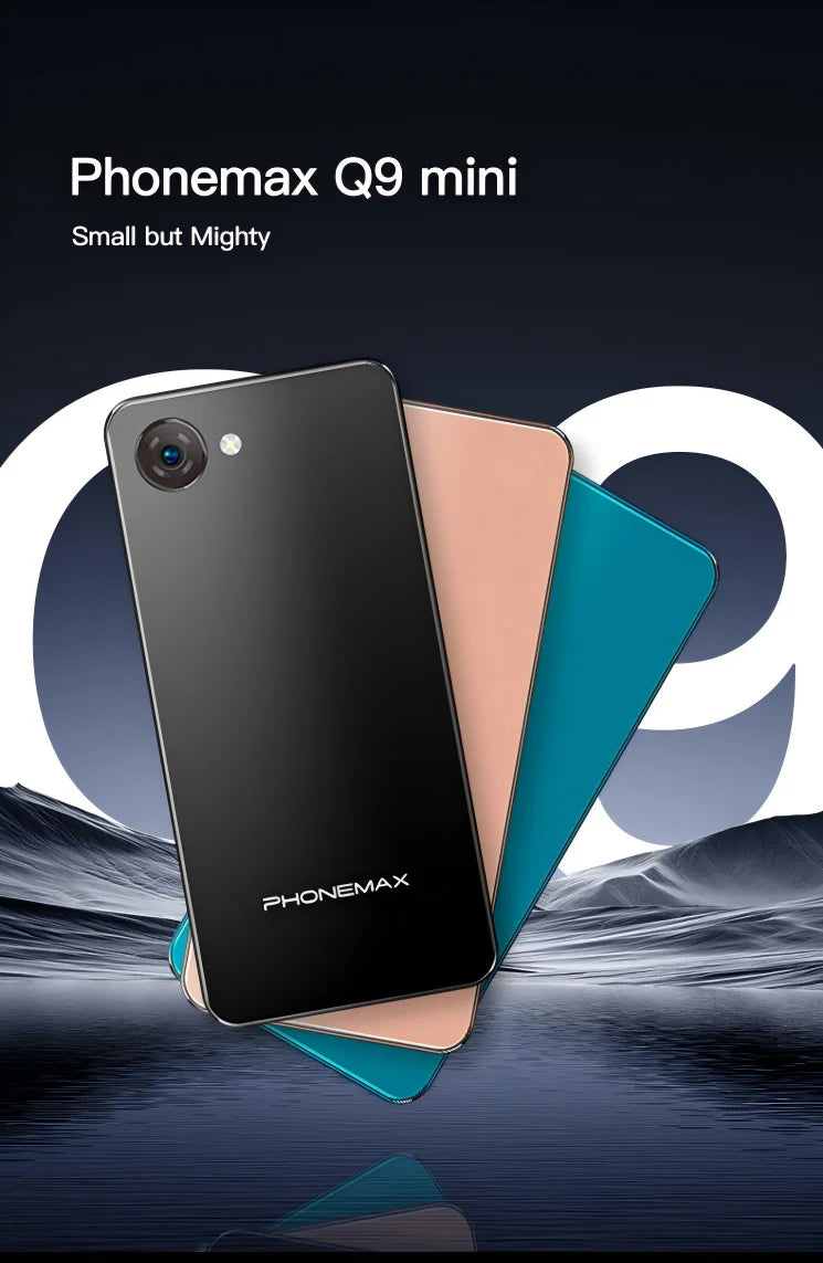 UNIWA 4G Phonemax Q9 Mini Phone 4.0Inch IPS Touch Screen Small Cell Phone Android 14 Small Smart Mobile Face ID 2000mAh Battery