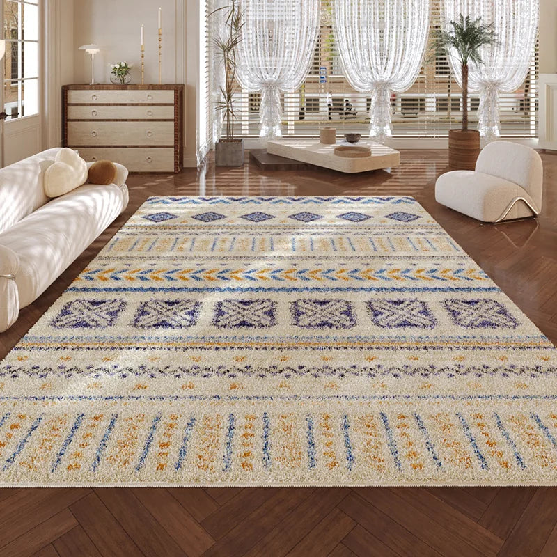VIKAMA New Design Warm Wave Retro Winter Warm Non-slip Floor Mats Living Room Bedroom Sofa Washable Dirt-resistant Carpet