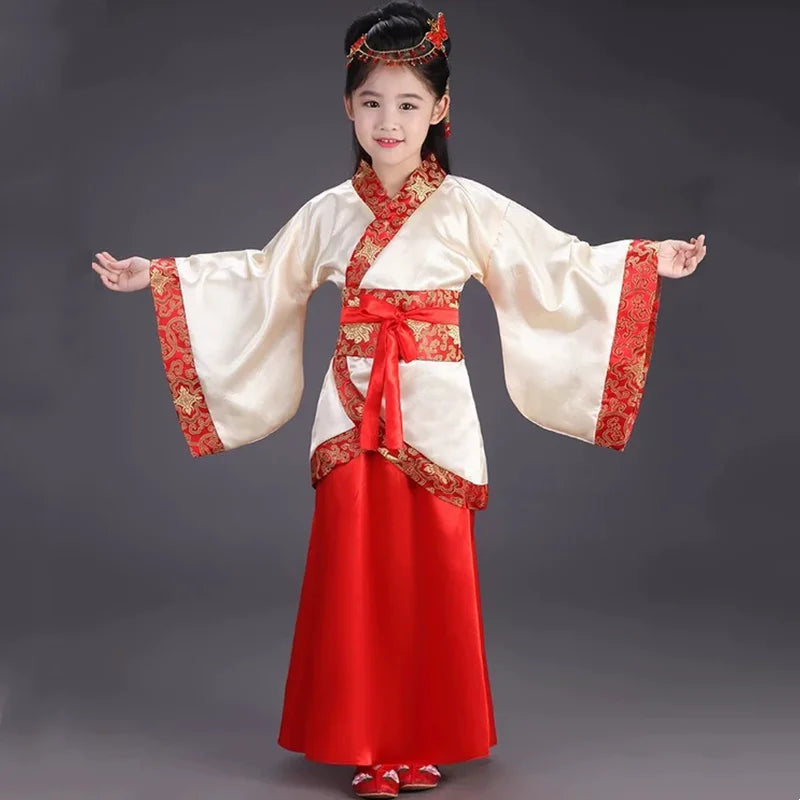 Halloween Cosplay Kids Set Dance Performance Dress for Girls Show Disfraz Child Hanfu Dress Costume Chinese Traditional Clothes