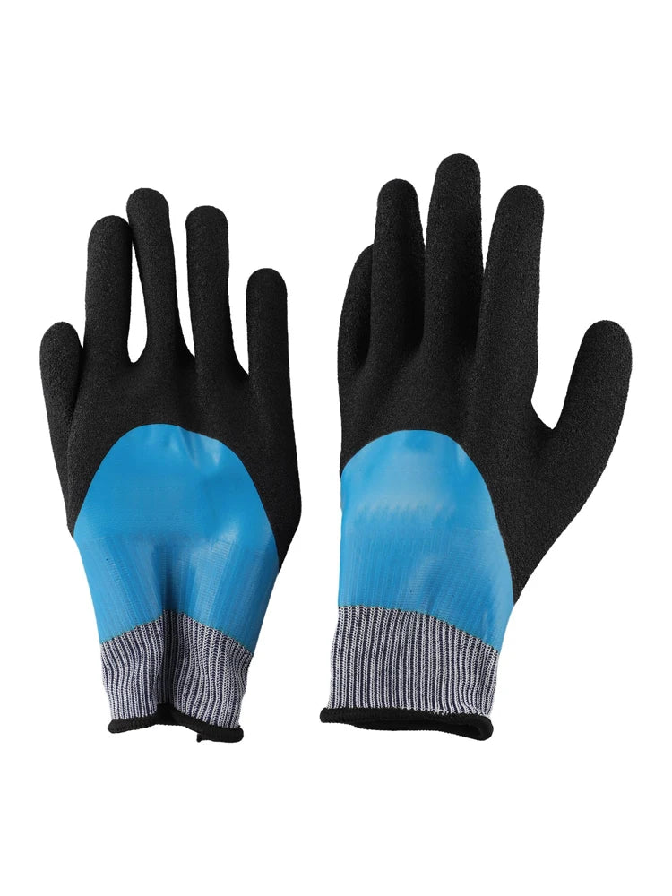 Blue Electrical Safety Gloves Insulated Natural Rubber Withstand 400V For Industrial And Electrician Use
