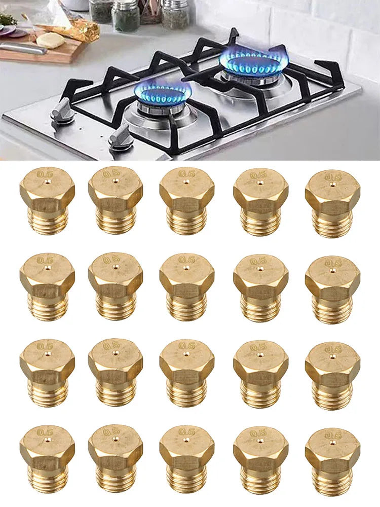 20pcs/set Burner Nozzle 0.5mm Propane Burner Orifice Kit Propane Gas Conversion Kit For LPG Burner Nozzle Outdoor Cooking