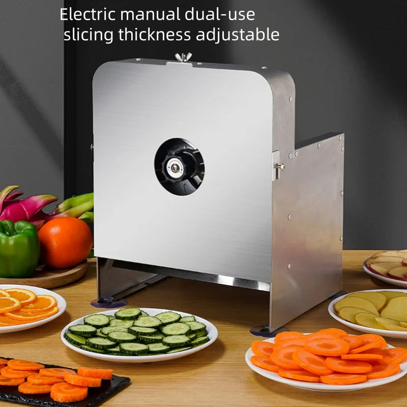 Electric Commercial Manual Slicer Cutting Fruit Machine Lemon Slicer Potato Carrot Ginger Slices Lotus Root Slices