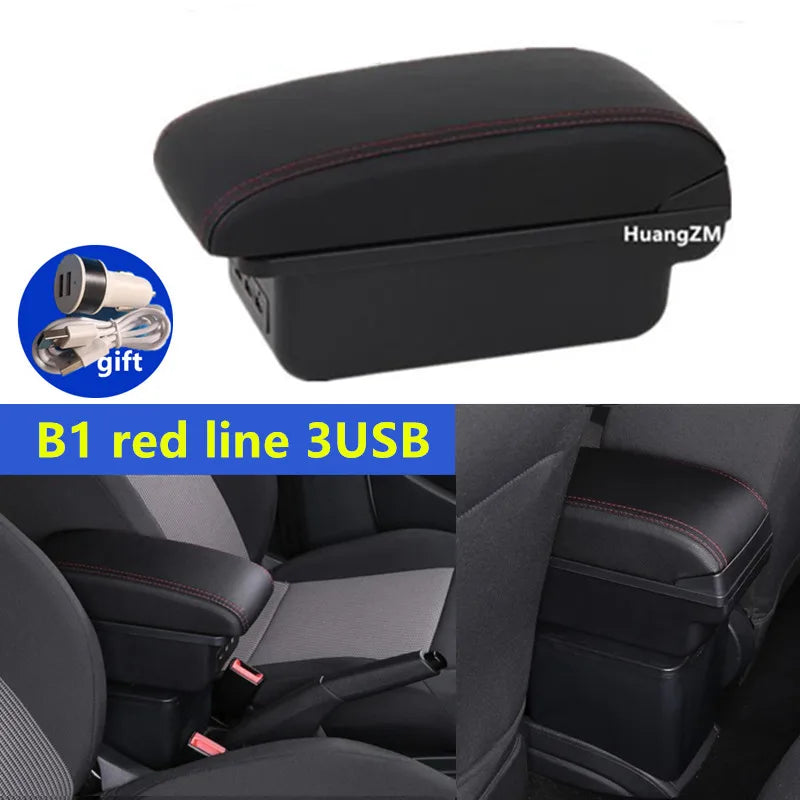 For Fiat Panda II 2 Armrest Box Arm Elbow Rest Center Console Storage box USB Port Interior Dedicated Retrofit Car Accessories