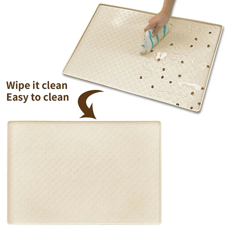 Pet Placemat Cat Dog Drinking Feeding Placemat Feeder Mats Cat Feed Mat Dog Food bowl Mat Silicone Waterproof Pet Bowl Pad 2025