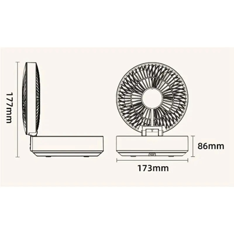 A74X-Remote Control Wireless Wall Mounted Circulation Air Cooling Fan With LED Light Folding Electric Ventilator Table Fan