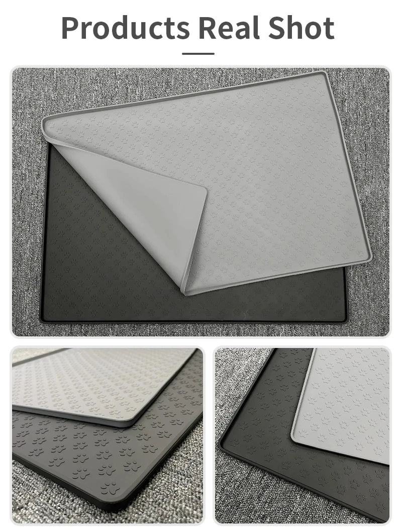 Pet Placemat Cat Dog Drinking Feeding Placemat Feeder Mats Cat Feed Mat Dog Food bowl Mat Silicone Waterproof Pet Bowl Pad 2025