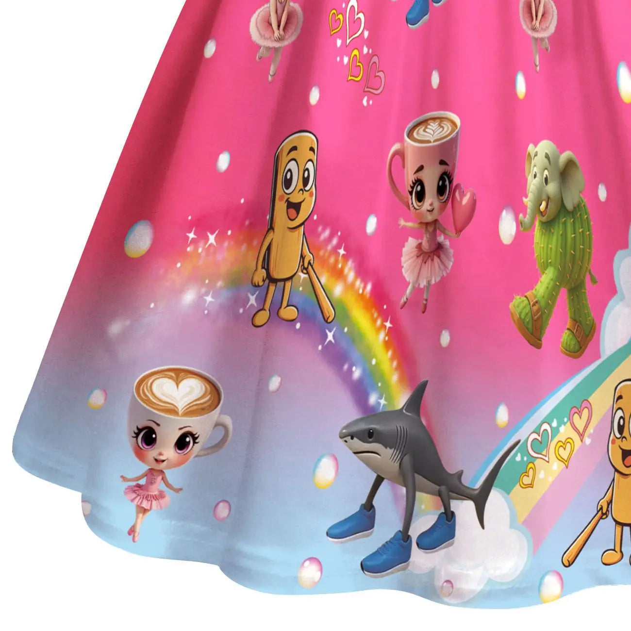 New Ballerina Cappuccina Cosplay Girls Dress+Bag Halloween Party Italian Brainrot Animals  Tung Tung Tung Sahur Costume Kids