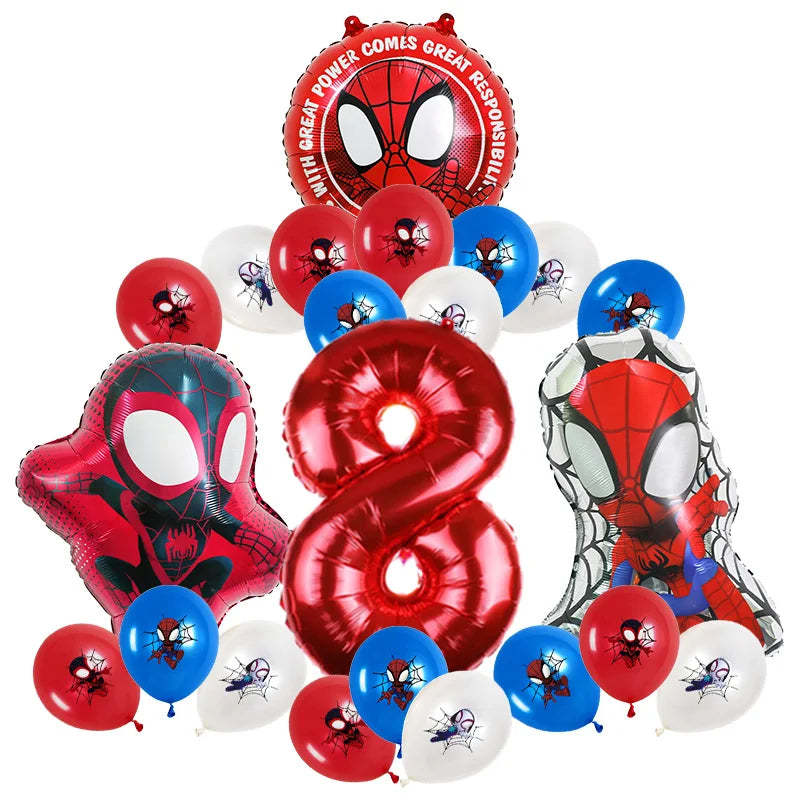 Spidey and His Amazing Friends Birthday Party Decoration New Latex Balloons For Kids Event Supplies Foil Latex Balloon Backdrop
