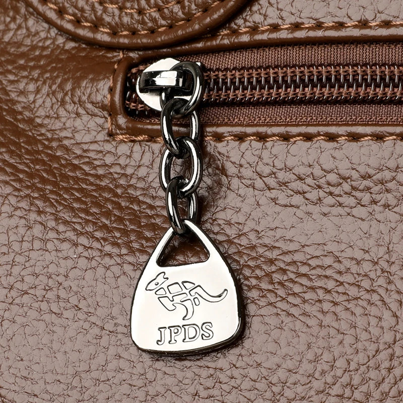 Genuine Brand Top Quality Soft Leather Casual Tote Bags for Women Handbag Luxury Female Shoulder Crossbody Sac Winter Style Bag