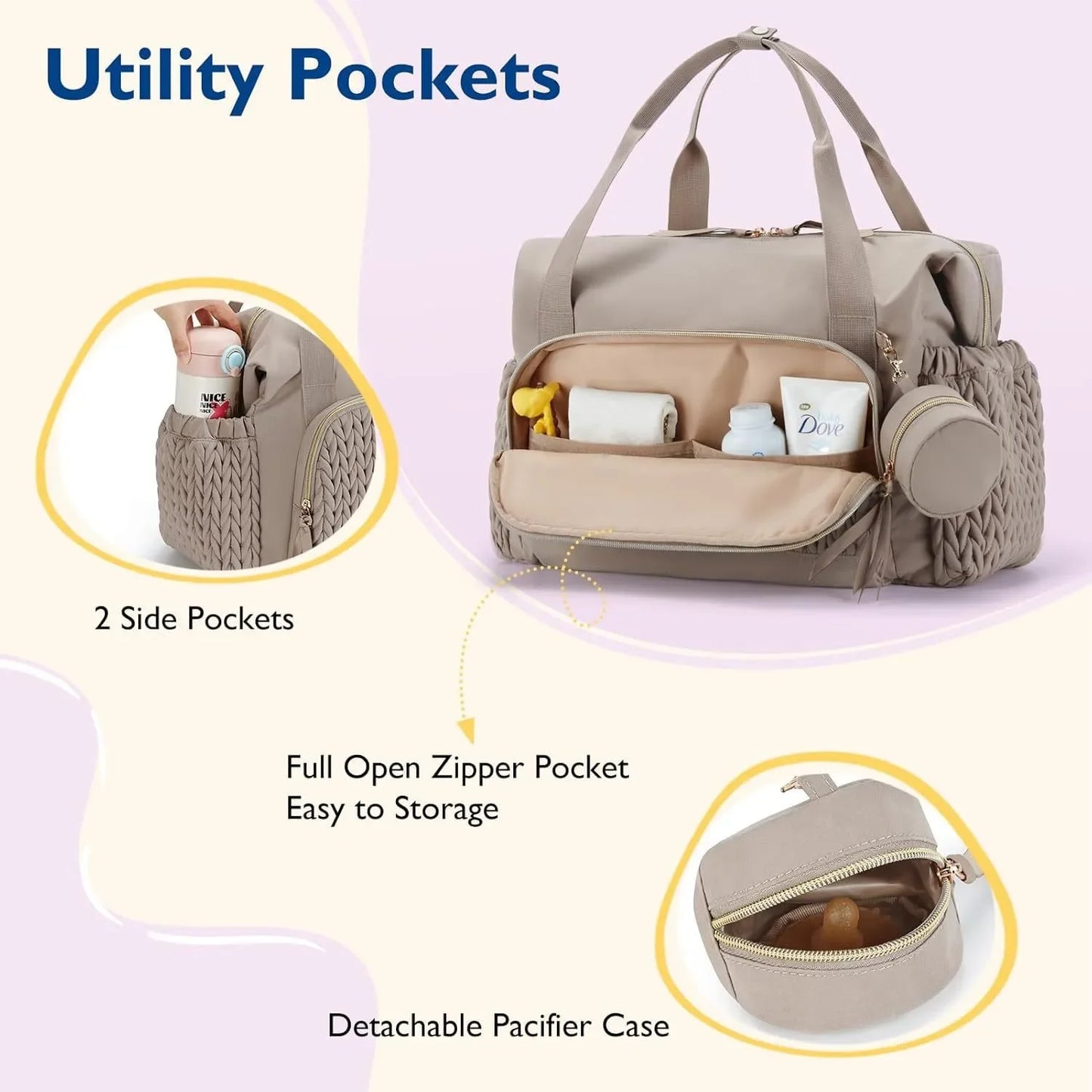 New Mommy Diaper Bag Large Capacity Organizer For Baby Diapersr Stroller Hanging Bags Maternity Women Fashion Tote Lightweight