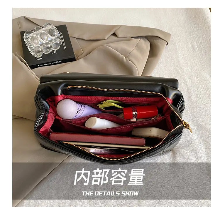 Square Vintage Leather Crossbody Bag Women Handbag Designer Shoulder Tote Purse Classic Diaper Bag