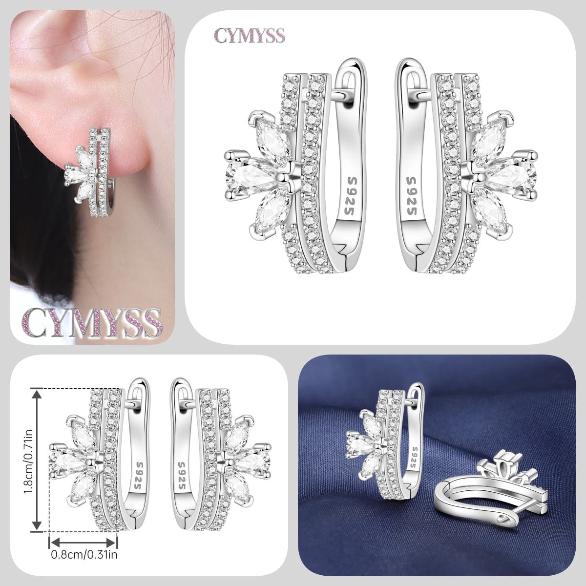 925 Sterling Silver Needle Iris Flower Hoop Earrings for Women Original Elegant Versatile Jewelry Birthday Party Fine Gift 2026