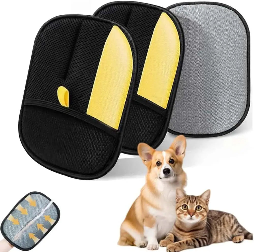 Reusable Cat Grooming 3pcs Gloves Electrostatic Pet Hair Removal Mitts Cat Hair Remover Brush Sticking Device Home Hair Scraper