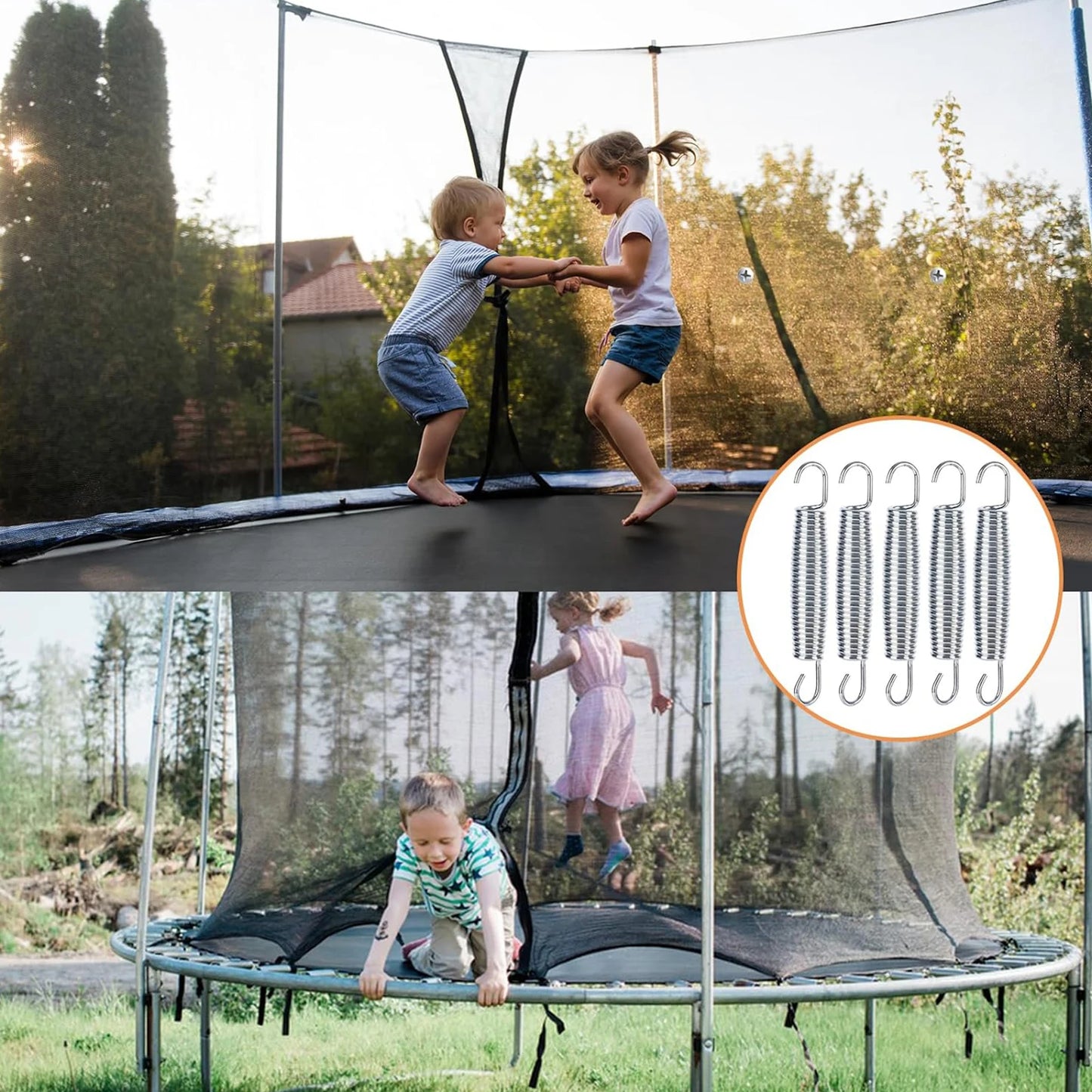Trampoline Spring Heavy duty Galvanized Spring Anti oxidation and Anti rust 20 pieces+T-shaped Hook