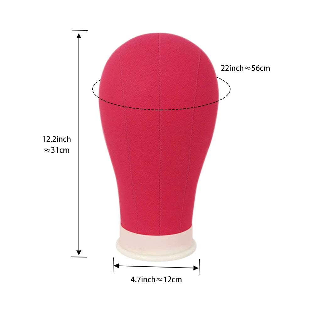 Nunify 21-25Inch Canvas Block Head Mannequin Adjustable Wig Stand Tripod With Rotatable Head Holder For Hairdressing Exhibitions