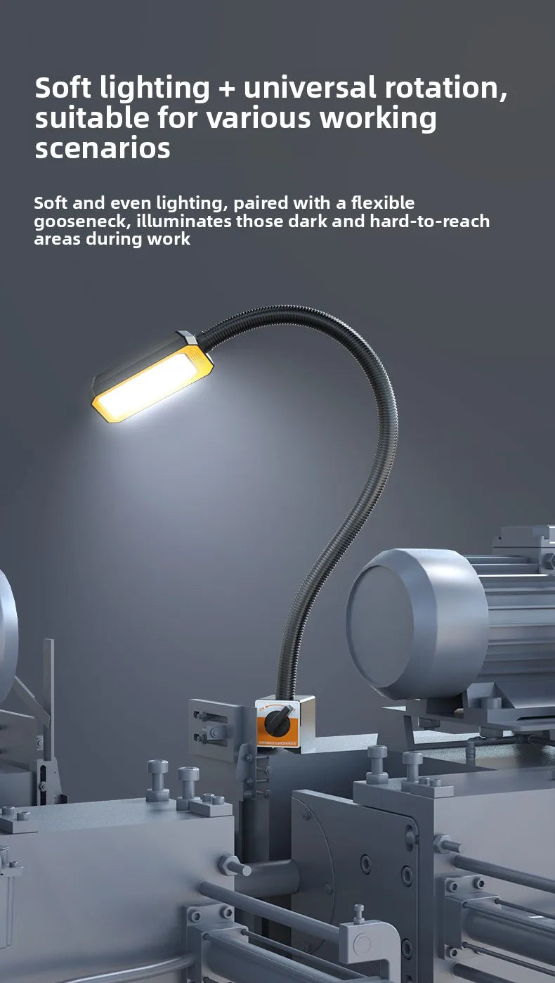 18W/25W LED Machine Tool Work Light With Strong Magnetic Extended 50-80cm flexiable Hose 24V/220V Lathe Punch MachineTable Lamp