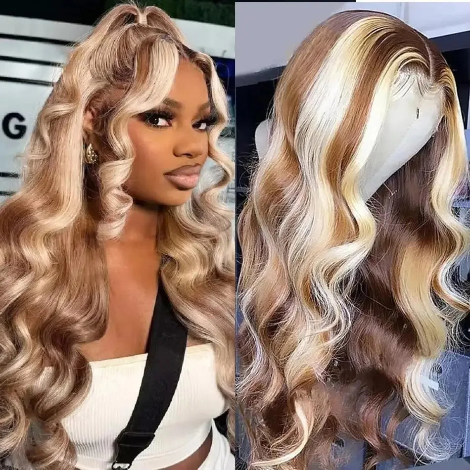 White Wig Body Wavy Lace Front Wig 13x4 HD Heat Fiber Pre Plucked Synthetic And Blend For Women Daily Wear Clearance Cosplay