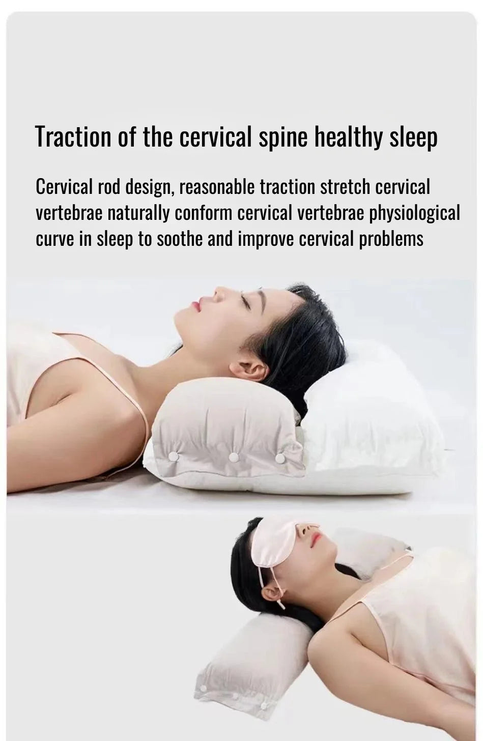 Cotton Two-Way Relaxing Neck Support Pillow, No Pressure On Face And Ears, Help Sleep Pillows