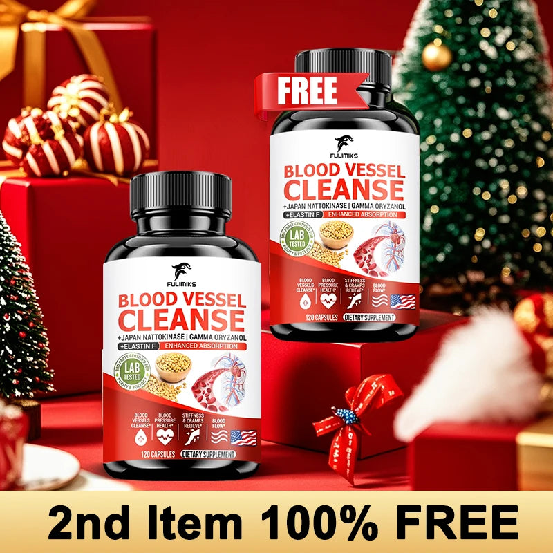 Premium Blood Vessel Cleanse Pills, with Japan Nattokinase, Gamma Oryzanol, Support Vein Health, Leg Wellness, Non-GMO