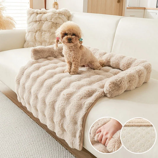 1PC Winter Warm Dog Bed Mats Super Soft  Plush Pet Blanket Pad Mat for Small Dogs Plush Neck Pillow Cat Nest Travel & Indoor