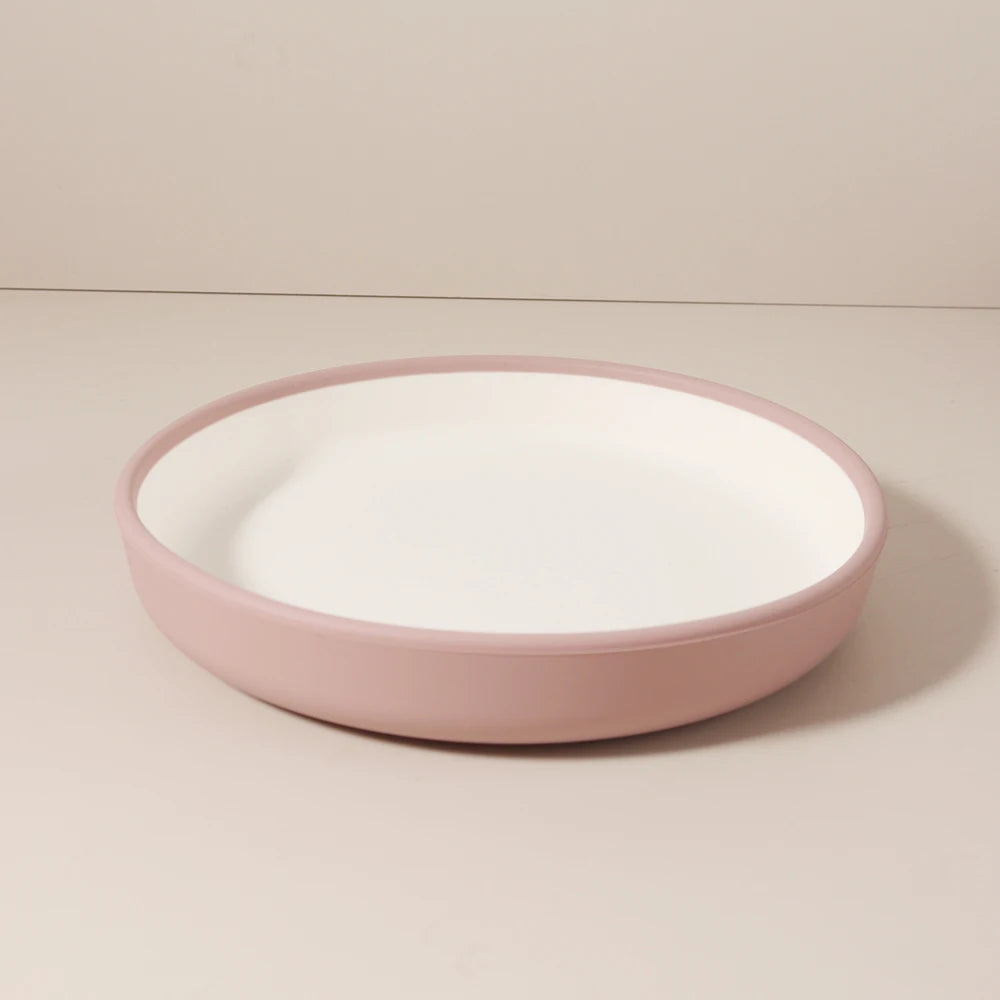 Modern Scandinavian Style 5-Piece Baby Feeding Set, Minimalist Two-Tone Silicone Bowls & Plates, No-Suction feeding set  Design