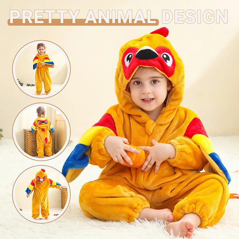 MICHLEY Halloween Lion Baby Rompers Clothes Hooded Flannel Cosplay Toddler Infant Pajamas Bodysuit Jumpsuit Costume For Kids Boy