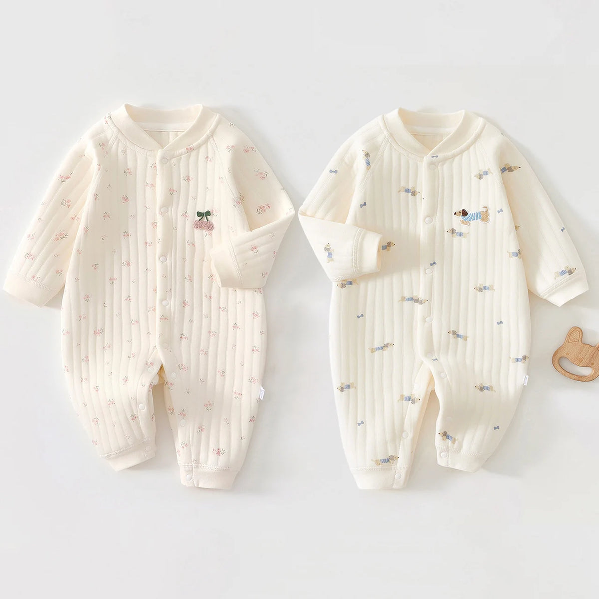 Autumn Winter Baby Jumpsuit Thicken Cotton One-piece Suit Newborn Romper Crawling Clothes 0-2Year Infant Warm Outerwear Bodysuit