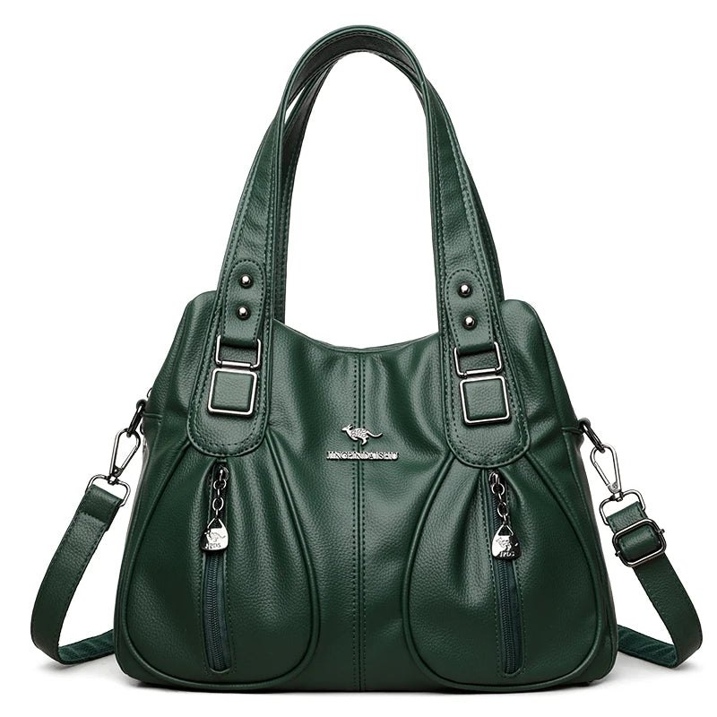 Genuine Brand Top Quality Soft Leather Casual Tote Bags for Women Handbag Luxury Female Shoulder Crossbody Sac Winter Style Bag
