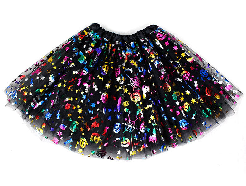 Halloween Girls Tulle Short Tutu Skirt Children Fancy Ballet Dancewear Party Costume Ball Gown Mini Skirt