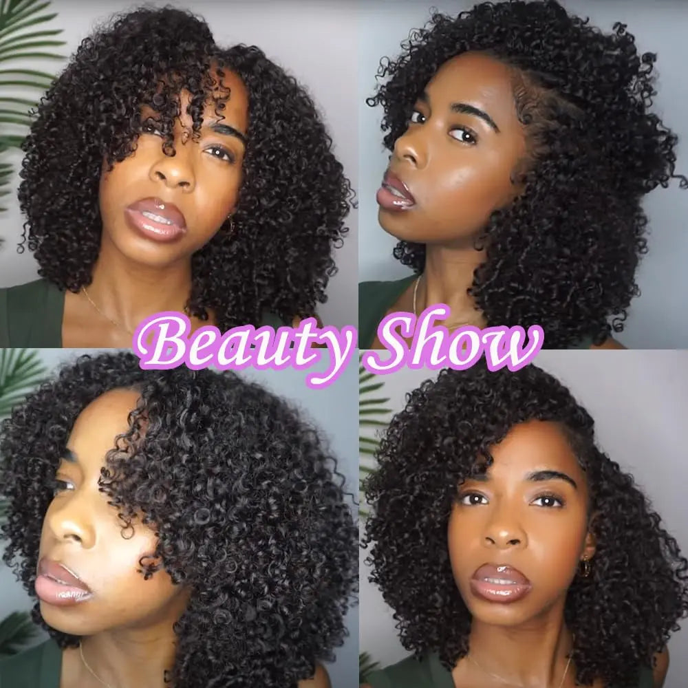 Afro Kinky Curly Crochet Hair Pre Separated Knotless Human Hair Afro Curly Bundles Crochet Human Hair Extensions For Black Women