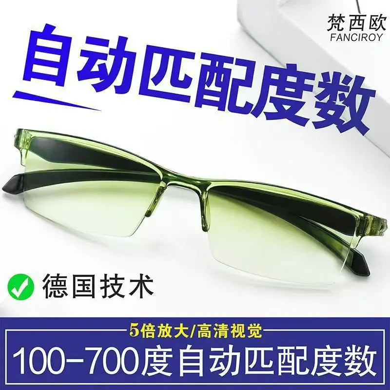 Lntelligent zoom high-definition presbyopia glasses, anti UV, anti blue light, anti fatigue presbyopia glasses for men and women