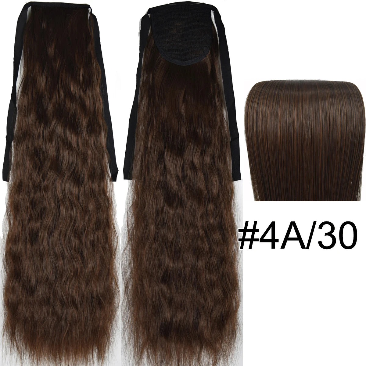 TOPREETY Synthetic Fiber Heat Resistant Kinky Ribbon Ponytail Extensions 3007