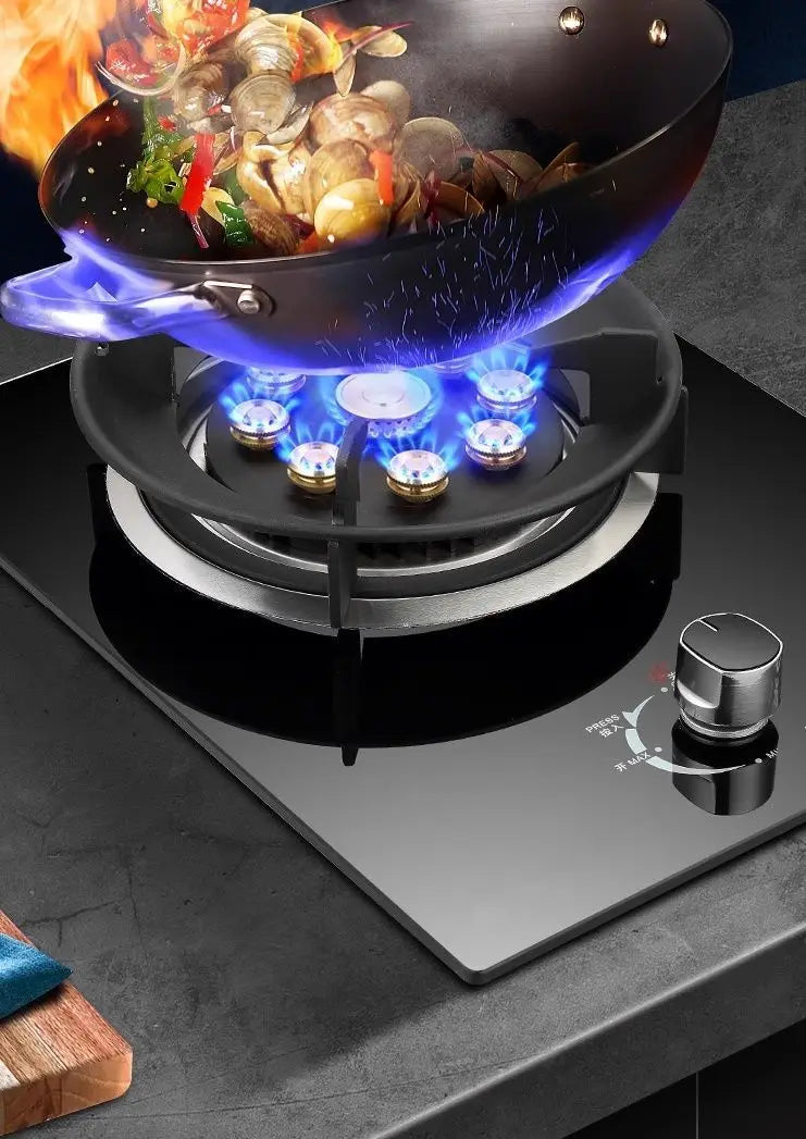 Single Gas Stove Household Fierce Flame Desktop Embedded for Natural Gas and LPG