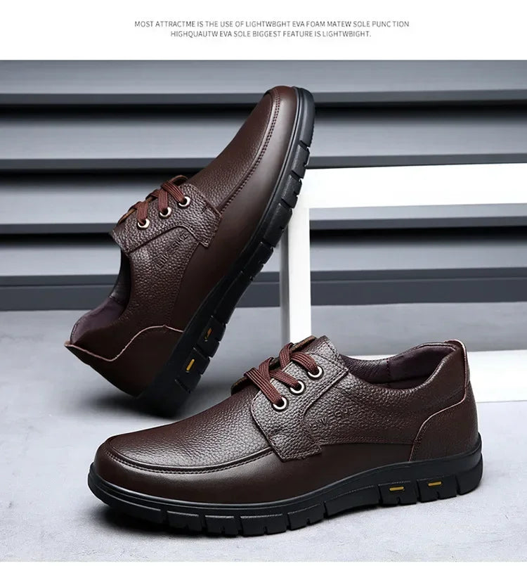 2025 Kitchen King Men's Shoes Anti-Slip Waterproof Oil-Resistant Durable Casual Leather Work Shoes For Chefs Perfect For Spring