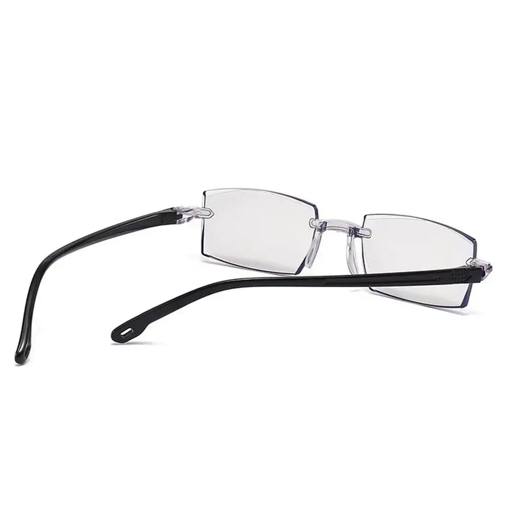 Intelligent Anti-blue Light Reading Glasses Frameless Ultralight Square Frame Cutting Edge Presbyopic Glasses For Men and Women