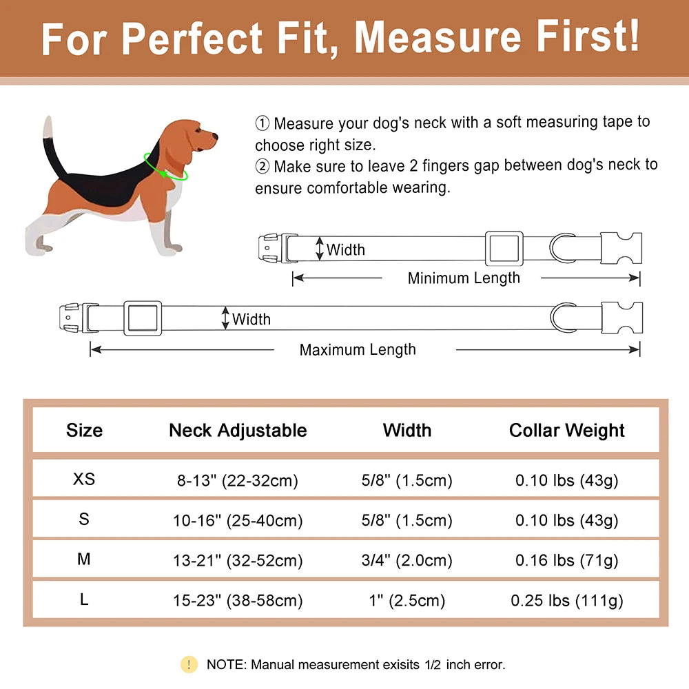 Personalized Dog Collar Customized PU Leather Dogs Collars Pet Name ID Buckle Necklace for Small Medium Large Dogs Pitbull Pug