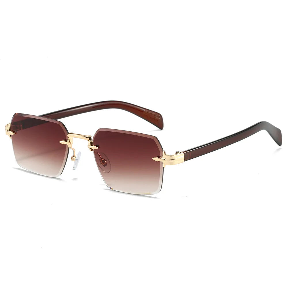 Fashion Rimless Sunglasses Men Women Popular Frameless Sun Glasses Male Female Classic Small Square Summer Travel Shades