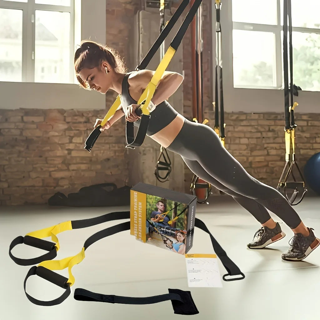 Adjustable Suspension Training Belt Bodyweight Resistance Training Straps for Yoga & Strength Workouts Home Exercise Supplies
