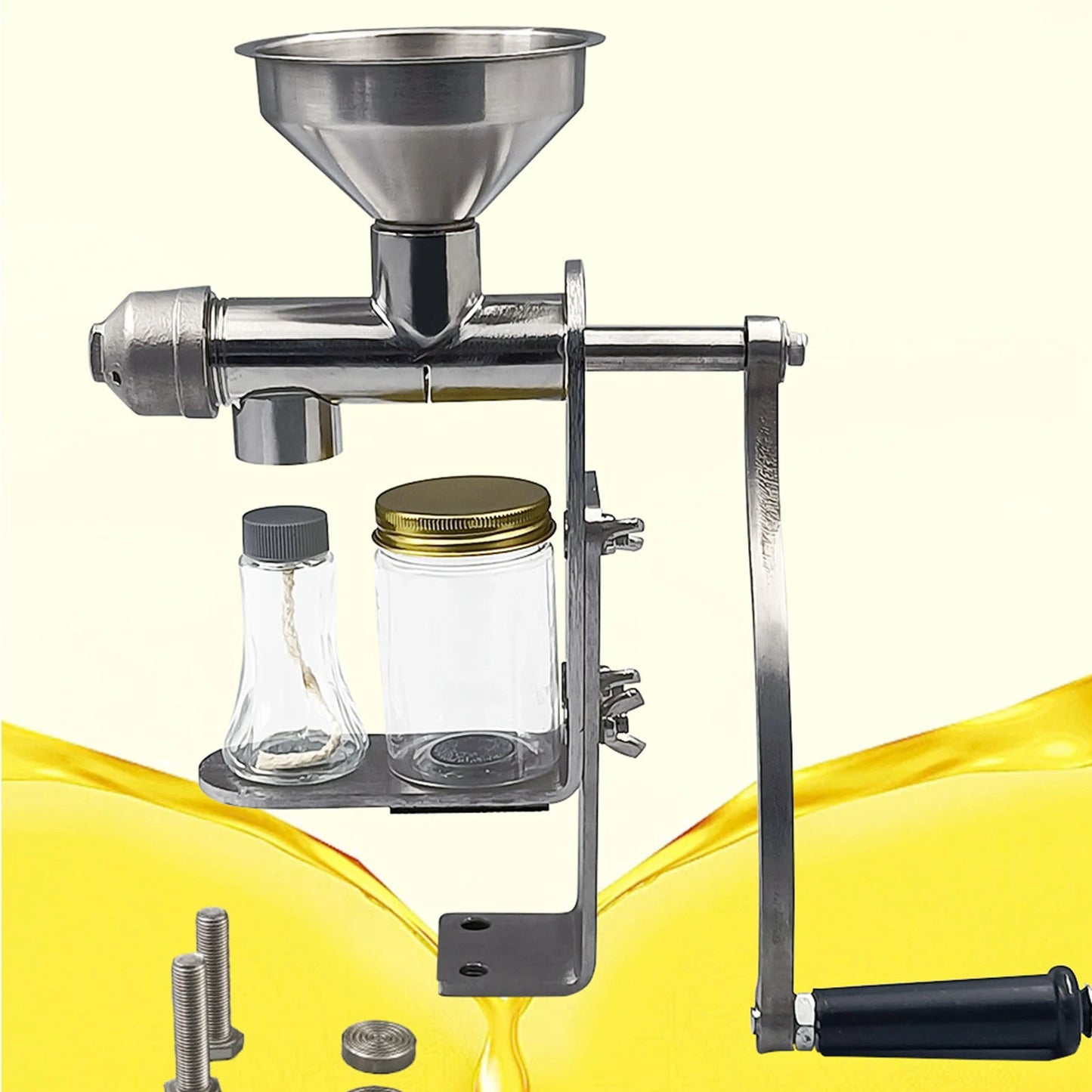 Oil Extractor Machine Oil Press Machine Hot Cold Press Stainless Steel Efficient Easy To Clean Manual for Kitchen