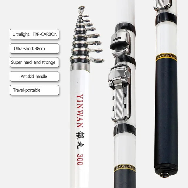 JOSBY Telescopic Rock Fishing Spinning Rod 3.0M/2.7M/2.4M/2.1M /1.8M/1.5M Portable Travel UltraLight Mini Pole Pesca
