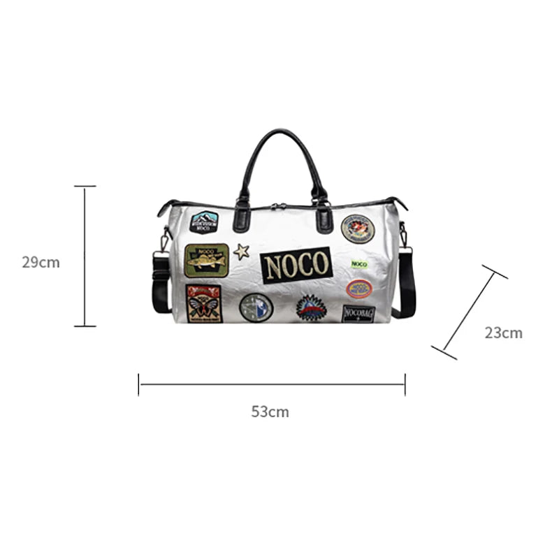 Fitness Travel Bag Suitable for Both Men and Women, Can Be Carried by Hand, Worn over the Shoulder or Cross-Body， Pu Leather Bag
