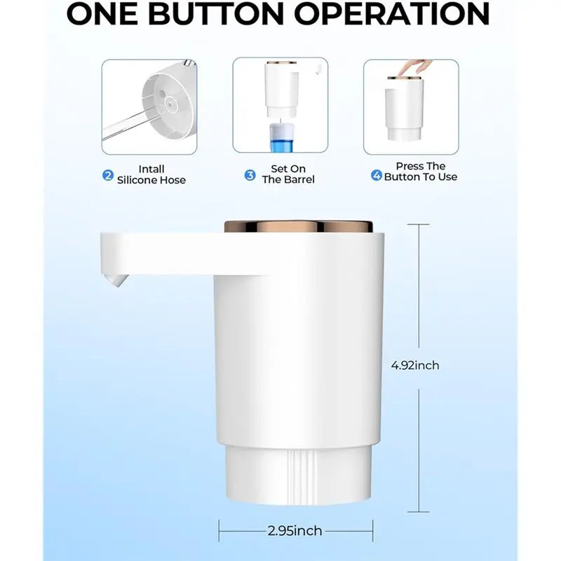 A78E-Water Bottle Pump,Portable Electric Water Dispenser Pump For 5 Gallon Bottles-USB Charging,For Home Kitchen Room Camping