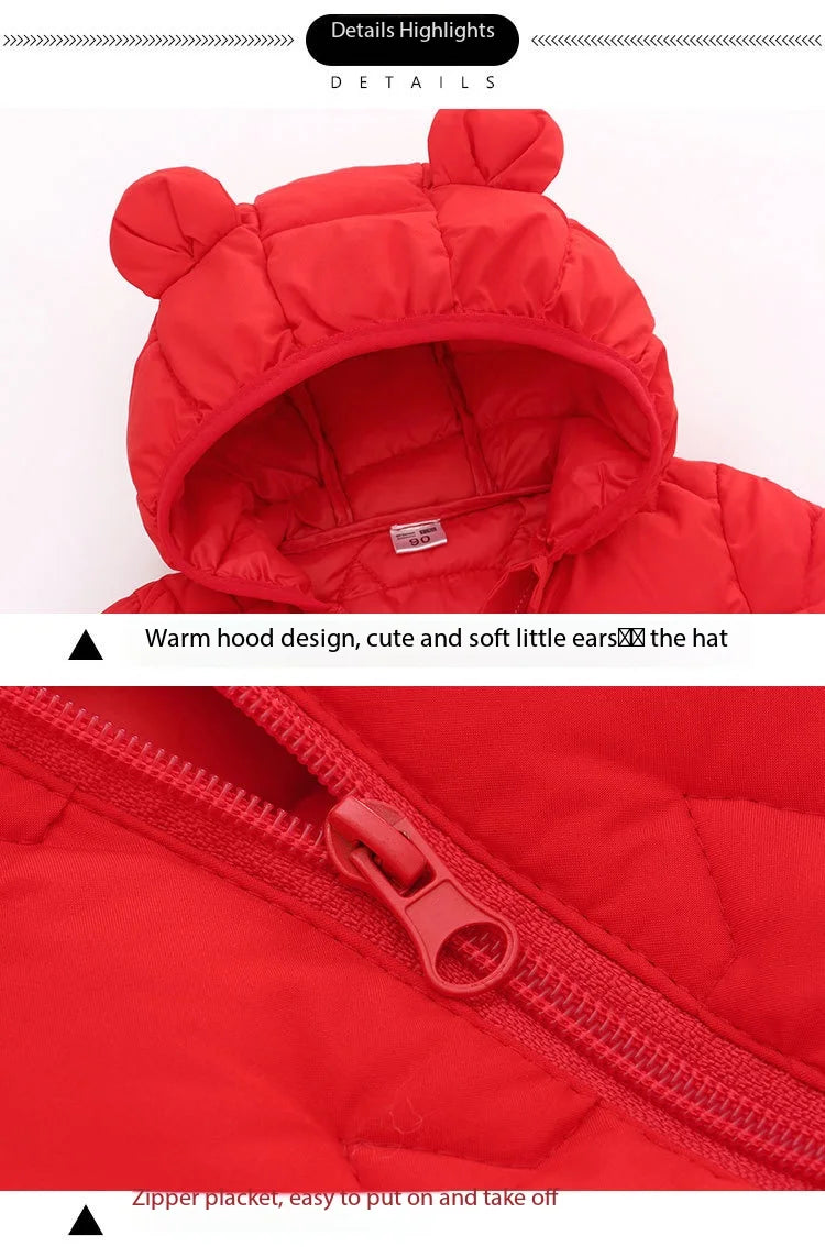 Baby Children Coats Winter Thick Jackets For Boys Warm Plush Thicken Outerwear For Girls Fur Hooded Jacket Kids Clothes Snowsuit