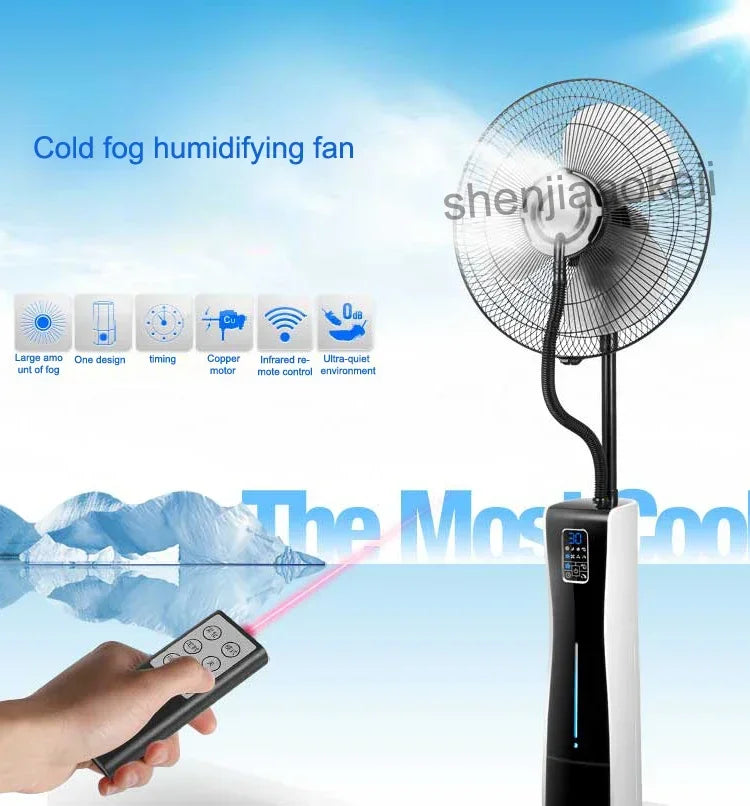 Office air humidifier Electric Fan Water mist fan Air condition fans cold fog fan remote control 12h timing