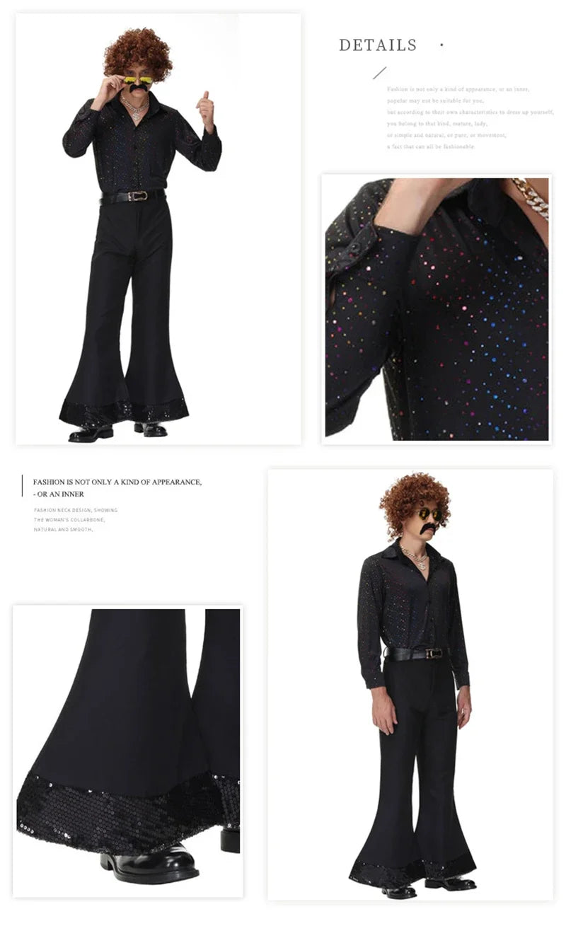 Halloween 70's Disco Couple CostumeCosplay Costumes Vintage 80's Hippies Costume Men Women Music Festival Party Outfits