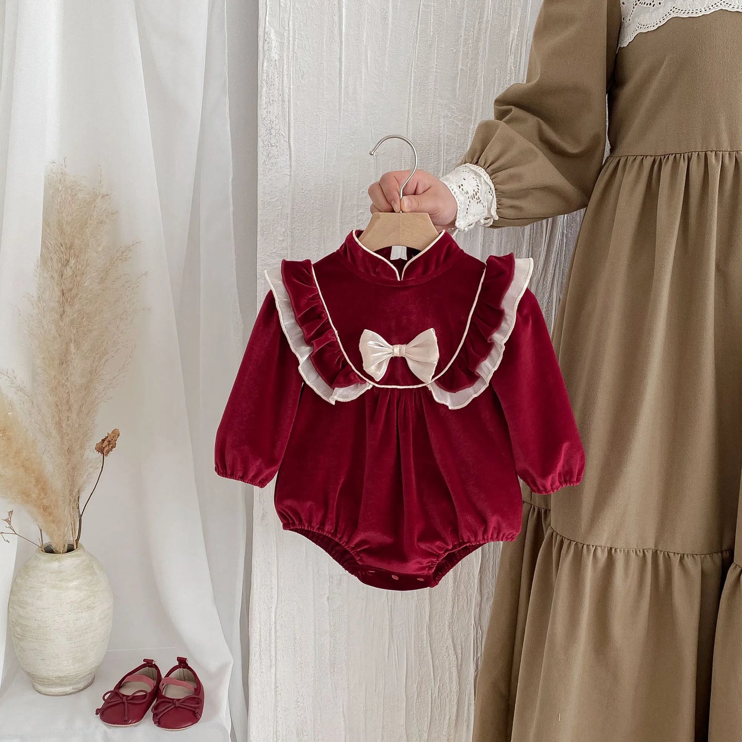 Infant Christmas Outfits Baby Romper Clothes Winter Red Santa Claus Knitted Newborn Infant Boy Girl Christmas Gift Jumpsuits+Hat
