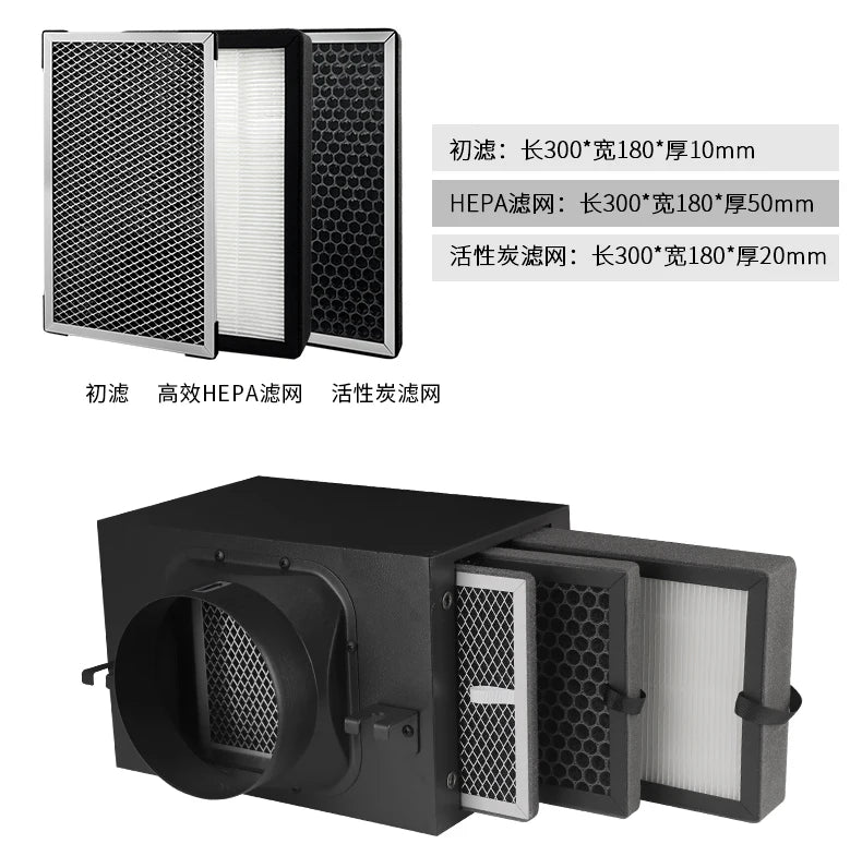2026 Fresh Air Intake Inline Filter Box With Pre-filter, Activated Carbon and HEPA filter For HVAC System to Intake Fresh Air