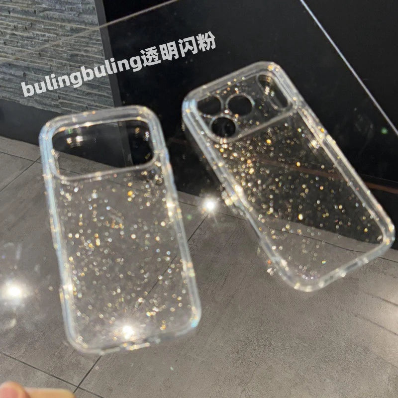 Luxury Soft Silicone Glitter Transparent Phone Case For iPhone  17 Pro Max 11 12 13 14 15 16 Pro Max Air Plus Clear Bumper Cover